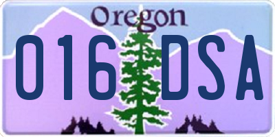 OR license plate 016DSA
