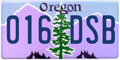 OR license plate 016DSB