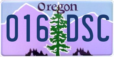 OR license plate 016DSC