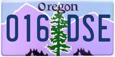 OR license plate 016DSE