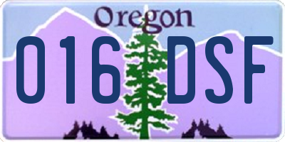 OR license plate 016DSF