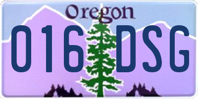 OR license plate 016DSG