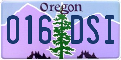 OR license plate 016DSI