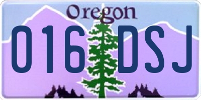 OR license plate 016DSJ