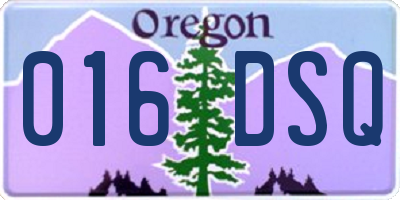 OR license plate 016DSQ