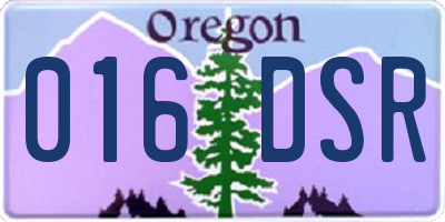 OR license plate 016DSR