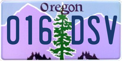 OR license plate 016DSV