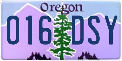 OR license plate 016DSY