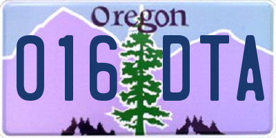 OR license plate 016DTA