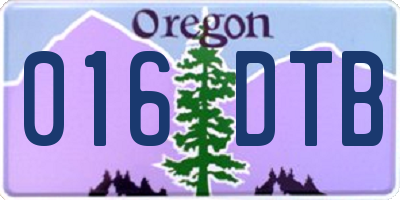 OR license plate 016DTB