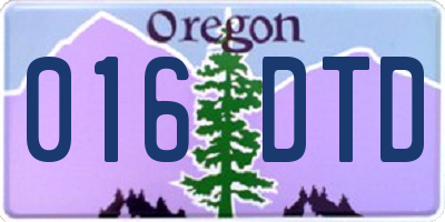 OR license plate 016DTD