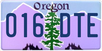 OR license plate 016DTE