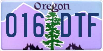 OR license plate 016DTF