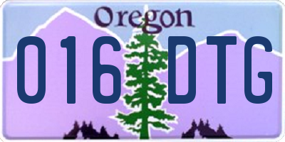 OR license plate 016DTG