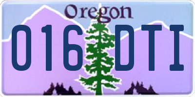 OR license plate 016DTI