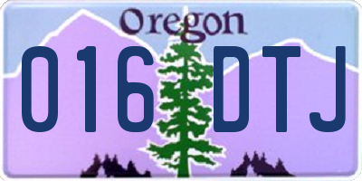 OR license plate 016DTJ