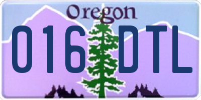 OR license plate 016DTL