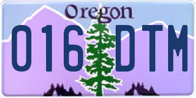 OR license plate 016DTM