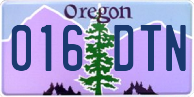 OR license plate 016DTN