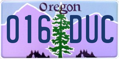 OR license plate 016DUC