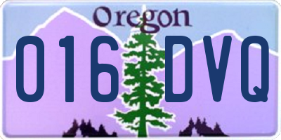 OR license plate 016DVQ