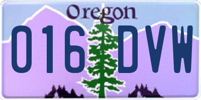 OR license plate 016DVW