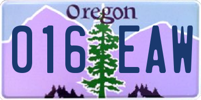 OR license plate 016EAW
