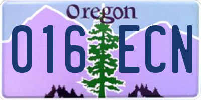 OR license plate 016ECN