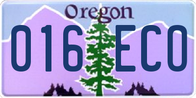 OR license plate 016ECO