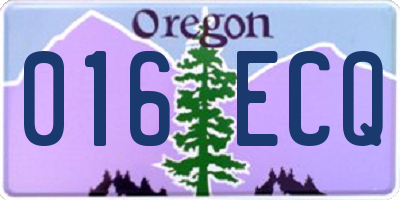OR license plate 016ECQ