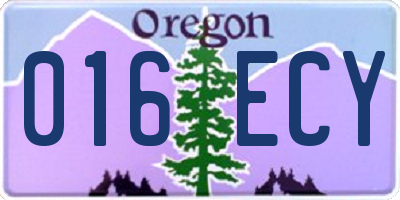 OR license plate 016ECY