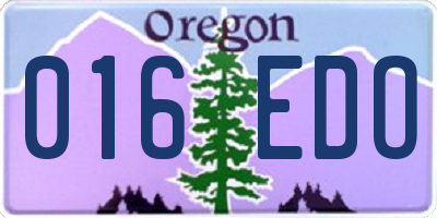 OR license plate 016EDO