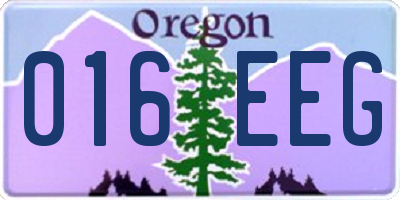 OR license plate 016EEG