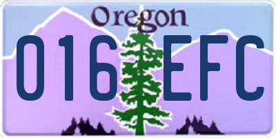 OR license plate 016EFC