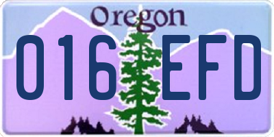 OR license plate 016EFD