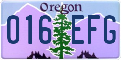 OR license plate 016EFG