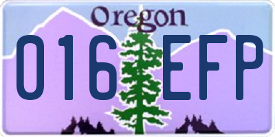 OR license plate 016EFP