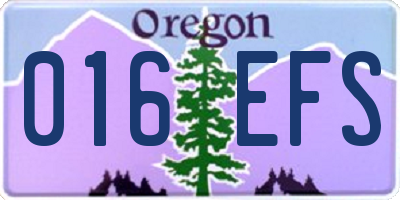OR license plate 016EFS
