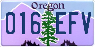 OR license plate 016EFV