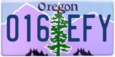 OR license plate 016EFY