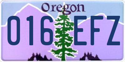 OR license plate 016EFZ