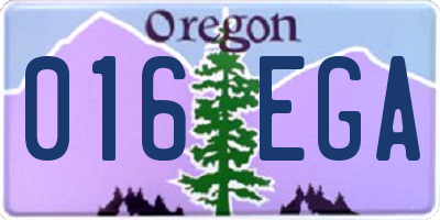OR license plate 016EGA