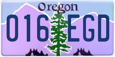 OR license plate 016EGD