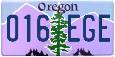 OR license plate 016EGE