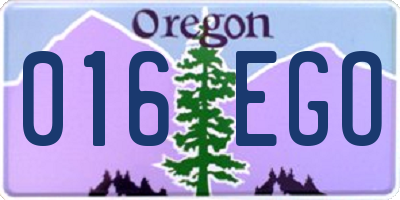OR license plate 016EGO