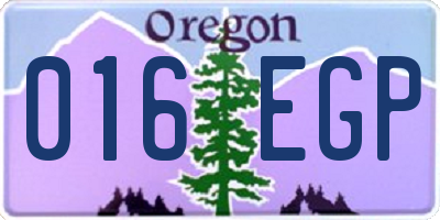 OR license plate 016EGP