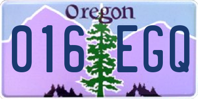 OR license plate 016EGQ