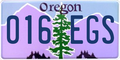 OR license plate 016EGS