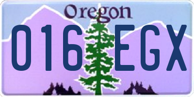 OR license plate 016EGX
