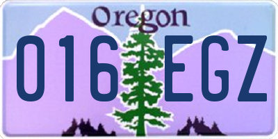 OR license plate 016EGZ